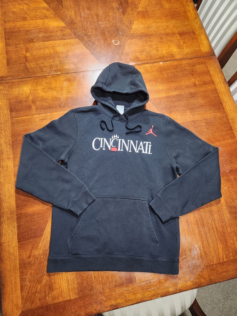Nike Black Cincinnati Pullover Hoodie with Red Jumpman Men Small